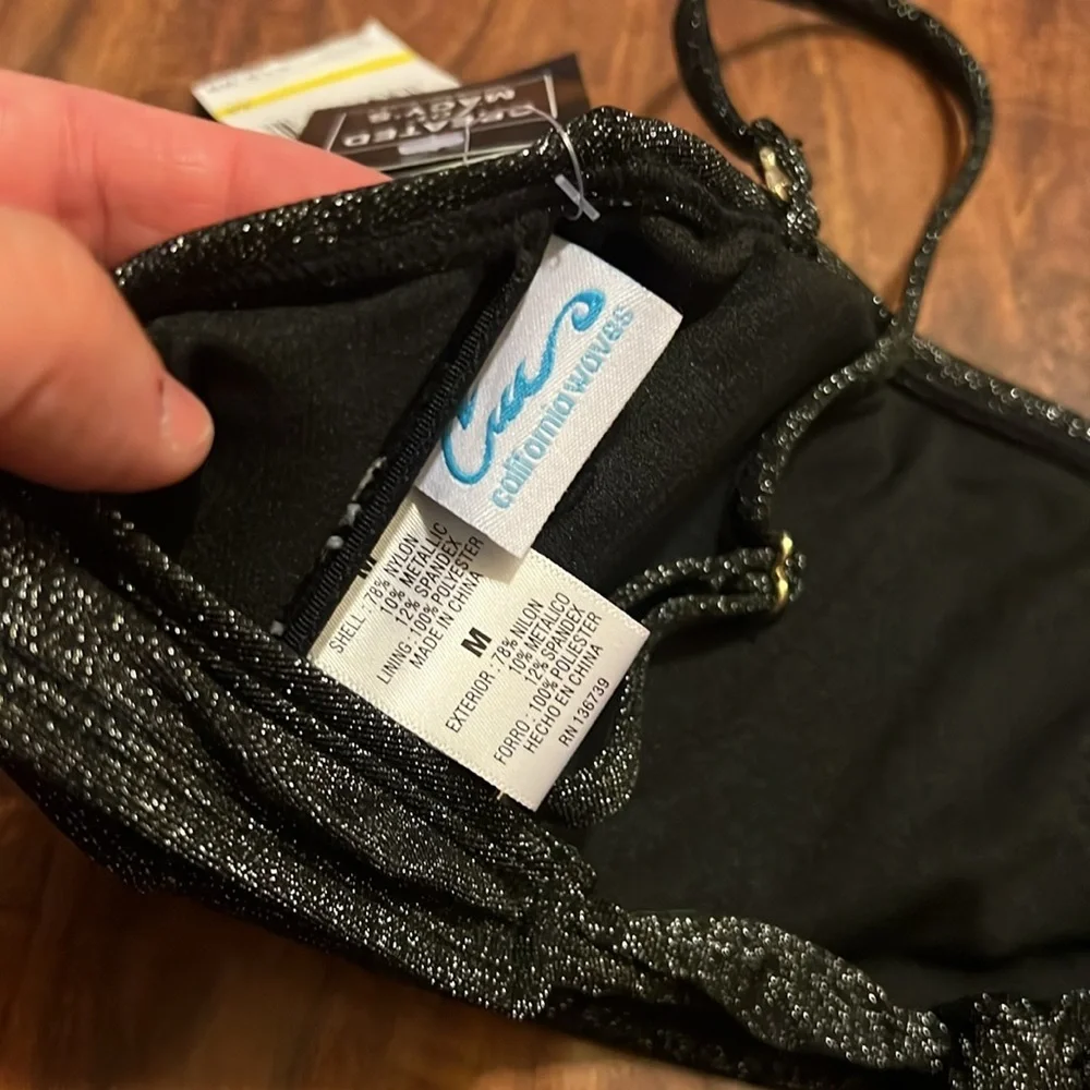 3/$30 NWT California Waves Bandeau top sparkle Medium - Picture 8 of 9